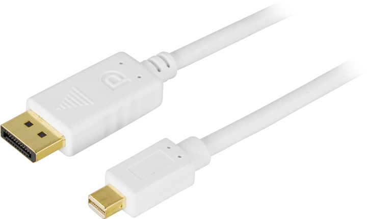 DELTACO DisplayPort to Mini DisplayPort cable, 2m, white in de groep COMPUTERS & RANDAPPARATUUR / Computerkabels / DisplayPort / Kabels bij TP E-commerce Nordic AB (38-16777)