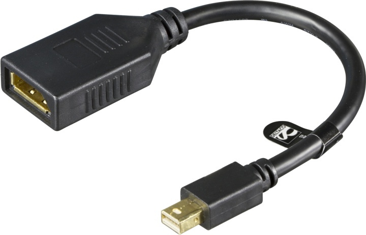 DELTACO Mini DisplayPort to DisplayPort, Ultra HD at 60Hz, 0,2m, in de groep COMPUTERS & RANDAPPARATUUR / Computerkabels / DisplayPort / Adapters bij TP E-commerce Nordic AB (38-16797)