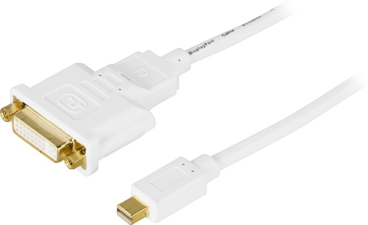 DELTACO mini DisplayPort to DVI-I cable, 1m, white in de groep COMPUTERS & RANDAPPARATUUR / Computerkabels / DisplayPort / Kabels bij TP E-commerce Nordic AB (38-16816)