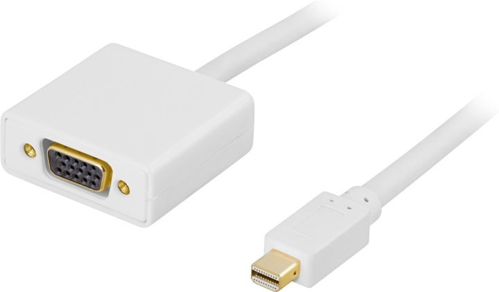 DELTACO mini DisplayPort to VGA(HD15) cable, male-female, 1m, white, in de groep COMPUTERS & RANDAPPARATUUR / Computerkabels / DisplayPort / Kabels bij TP E-commerce Nordic AB (38-16850)