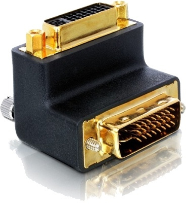 DeLOCK DVI-adapter, Dual Link DVI-D ha-ho, vinklad, guldpl, svart in de groep COMPUTERS & RANDAPPARATUUR / Computerkabels / DVI / Adapters bij TP E-commerce Nordic AB (38-16864)