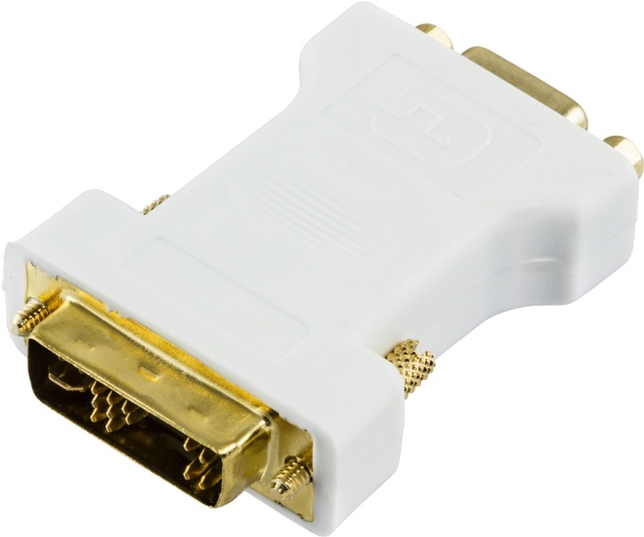 DELTACO DVI adapter analog DVI - analog VGA, ha - ho, vit in de groep COMPUTERS & RANDAPPARATUUR / Computerkabels / DVI / Adapters bij TP E-commerce Nordic AB (38-16866)