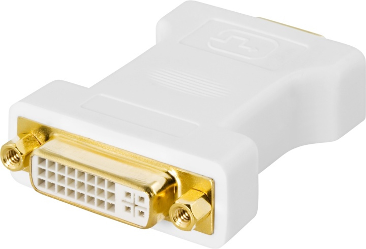 DELTACO DVI adapter analog DVI - analog VGA, ho - ha, vit in de groep COMPUTERS & RANDAPPARATUUR / Computerkabels / DVI / Adapters bij TP E-commerce Nordic AB (38-16869)