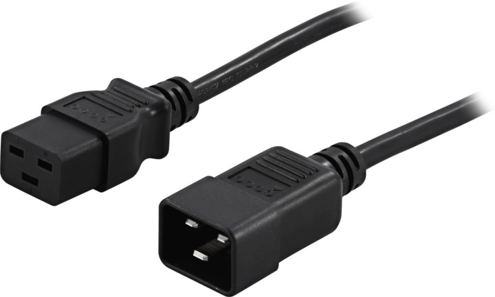 DELTACO apparaatkabel, aarde, IEC320 C19 tot C20, 16 A / 250 V, 2m (DEL-112NA) in de groep COMPUTERS & RANDAPPARATUUR / Computerkabels / Elektrische kabels bij TP E-commerce Nordic AB (38-16952)
