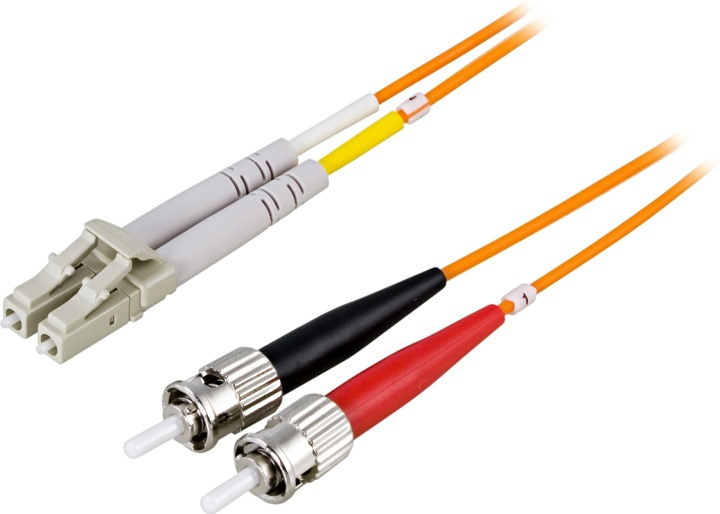 DELTACO OM1 fiber cable, LC - ST, duplex, UPC, 62,5/125, 10m, orange in de groep COMPUTERS & RANDAPPARATUUR / Computerkabels / Netwerkkabels / Glasvezelbekabeling bij TP E-commerce Nordic AB (38-17090)