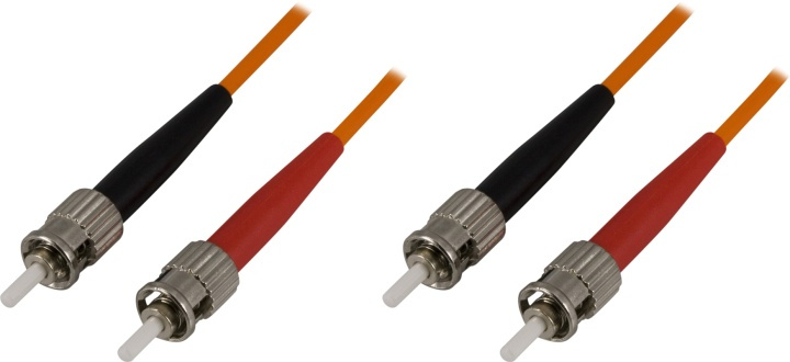 DELTACO OM1 fiber cable, ST - ST, duplex, UPC, 62,5/125, 1m, orange in de groep COMPUTERS & RANDAPPARATUUR / Computerkabels / Netwerkkabels / Glasvezelbekabeling bij TP E-commerce Nordic AB (38-17127)