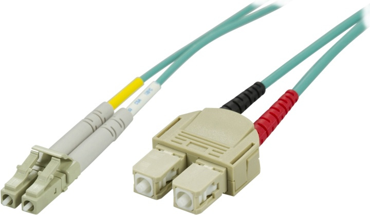 DELTACO OM3 fiber cable, LC - SC, duplex, UPC, 50/125, 1.5m, blue in de groep COMPUTERS & RANDAPPARATUUR / Computerkabels / Netwerkkabels / Glasvezelbekabeling bij TP E-commerce Nordic AB (38-17170)