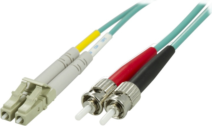 DELTACO OM3 fiberkabel LC - ST, duplex, multimode, 50/125, 0,5m in de groep COMPUTERS & RANDAPPARATUUR / Computerkabels / Netwerkkabels / Glasvezelbekabeling bij TP E-commerce Nordic AB (38-17174)