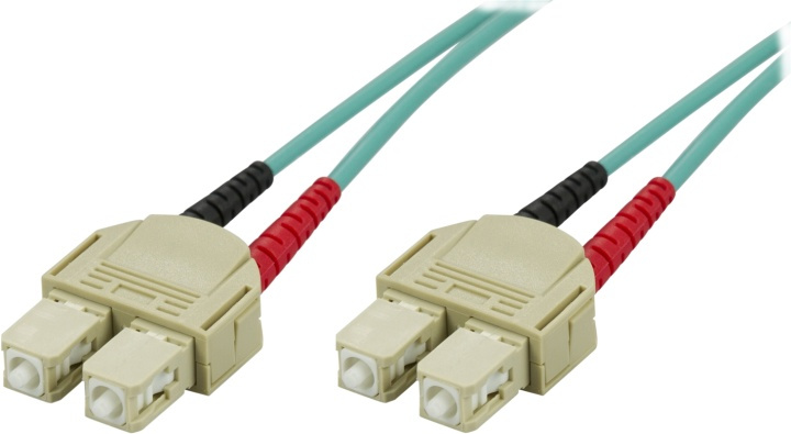 DELTACO OM3 fiberkabel SC - SC, duplex, multimode, 50/125, 0,5m in de groep COMPUTERS & RANDAPPARATUUR / Computerkabels / Netwerkkabels / Glasvezelbekabeling bij TP E-commerce Nordic AB (38-17175)