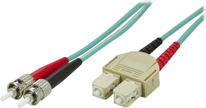 DELTACO OM3 fiberkabel ST - SC, duplex, multimode, 50/125, 5m in de groep COMPUTERS & RANDAPPARATUUR / Computerkabels / Netwerkkabels / Glasvezelbekabeling bij TP E-commerce Nordic AB (38-17191)