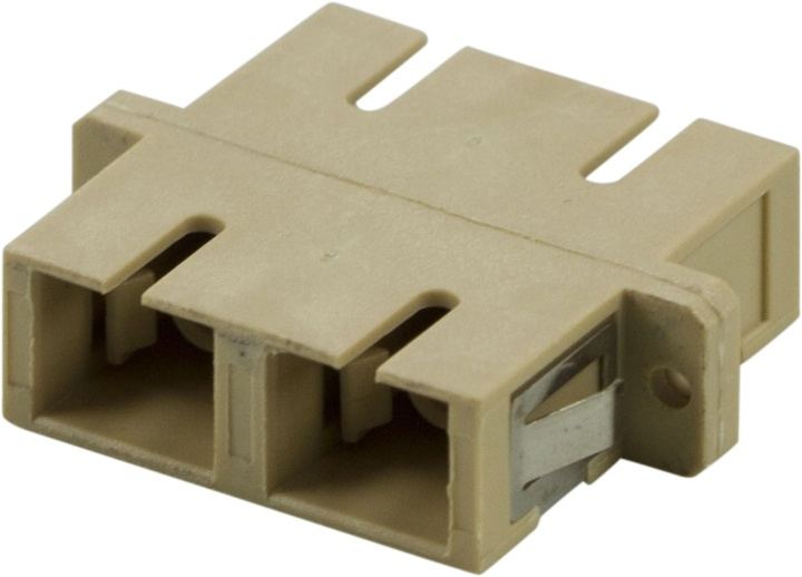 DELTACO snap-in fiber mating sleeve, 2xSC-SC, Multi mode, duplex, beig in de groep COMPUTERS & RANDAPPARATUUR / Computerkabels / Netwerkkabels / Adapters & Geleiderverbindingen bij TP E-commerce Nordic AB (38-17281)