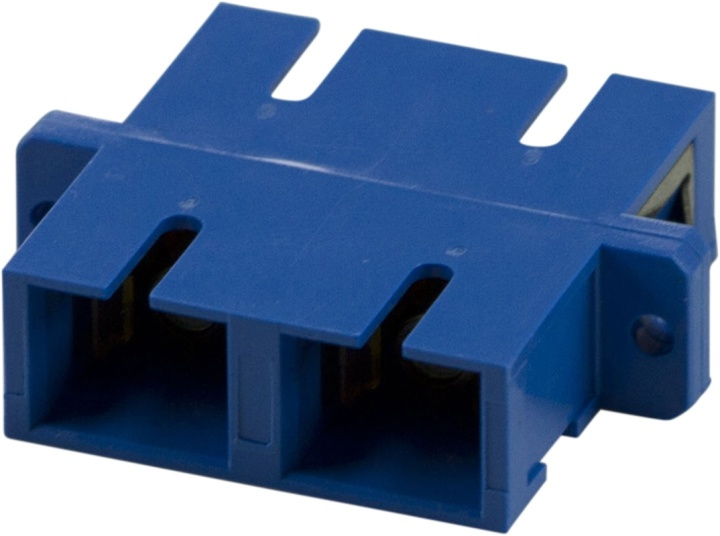 DELTACO snap-in fiber mating sleeve, 2xSC-SC, Single mode, duplex, blu in de groep COMPUTERS & RANDAPPARATUUR / Computerkabels / Netwerkkabels / Adapters & Geleiderverbindingen bij TP E-commerce Nordic AB (38-17283)