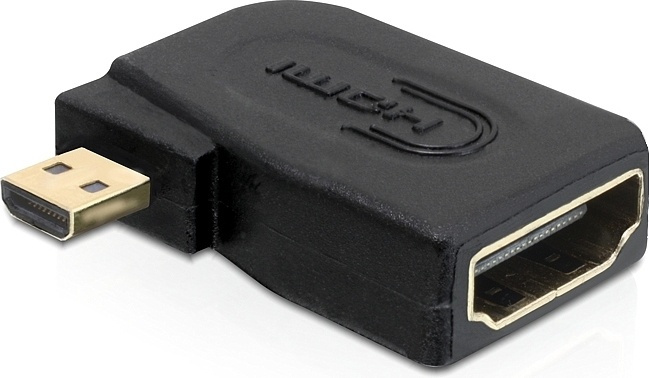 DeLOCK HDMI adapter, Micro HDMI ha - HDMI ho, vinklad, svart in de groep HOME ELECTRONICS / Kabels & Adapters / HDMI / Adapters bij TP E-commerce Nordic AB (38-17347)
