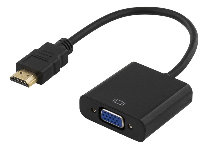 DELTACO HDMI till VGA-adapter, 19-pin ha - 15-pin+3,5mm, 0,2m, svart in de groep HOME ELECTRONICS / Kabels & Adapters / HDMI / Adapters bij TP E-commerce Nordic AB (38-17382)