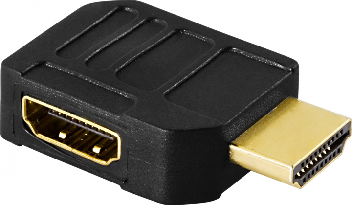 DELTACO HDMI-adapter, 19-pin hane till hona, vinklad (HDMI-21) in de groep HOME ELECTRONICS / Kabels & Adapters / HDMI / Adapters bij TP E-commerce Nordic AB (38-17385)