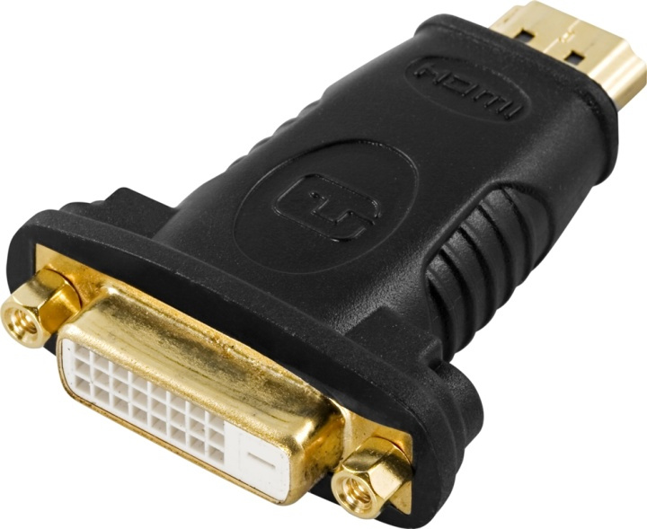 DELTACO HDMI-adapter, 1080p @60Hz, HDMI 19-pin male to DVI-D female, in de groep HOME ELECTRONICS / Kabels & Adapters / HDMI / Adapters bij TP E-commerce Nordic AB (38-17390)