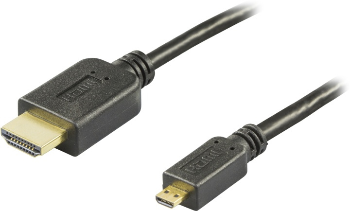 DELTACO HDMI-kabel, 1.4+E, 19-pin ha-Micro 19-pin ha, 1080p, svart, 5m in de groep HOME ELECTRONICS / Kabels & Adapters / HDMI / Kabels bij TP E-commerce Nordic AB (38-17410)