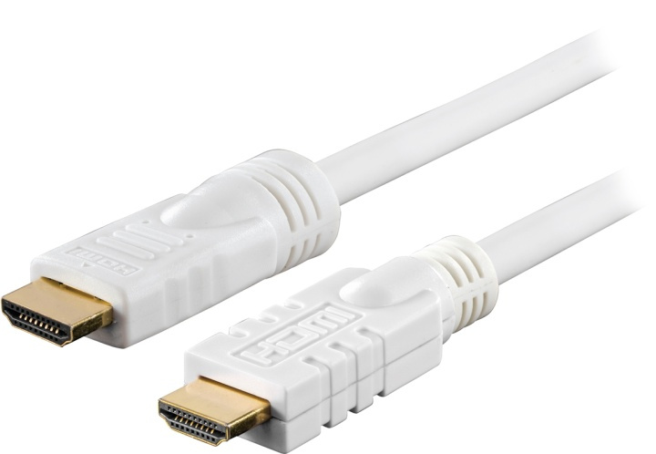 DELTACO active HDMI cable, HDMI High Speed with Ethernet, 10m, white in de groep HOME ELECTRONICS / Kabels & Adapters / HDMI / Kabels bij TP E-commerce Nordic AB (38-17417)