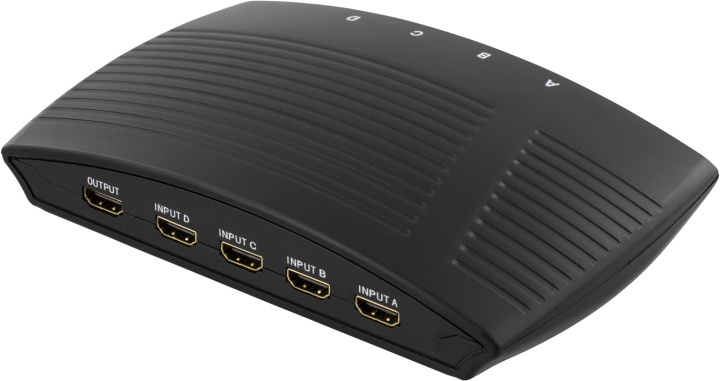 DELTACO manuell HDMI-switch, 4 ingångar till en utgång, 19-pin hona in de groep COMPUTERS & RANDAPPARATUUR / Computerkabels / Schakelaars bij TP E-commerce Nordic AB (38-17501)