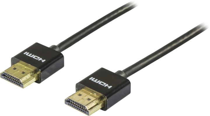 DELTACO thin HDMI cable, HDMI High Speed with Ethernet, 0.5m, black in de groep HOME ELECTRONICS / Kabels & Adapters / HDMI / Kabels bij TP E-commerce Nordic AB (38-17510)