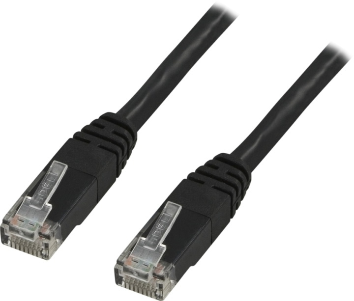 DELTACO U/UTP Cat5e patchkabel 0.5m, svart in de groep COMPUTERS & RANDAPPARATUUR / Computerkabels / Netwerkkabels / Cat5e bij TP E-commerce Nordic AB (38-17542)