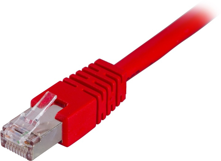 DELTACO F/UTP Cat6 patchkabel 0.3m, röd in de groep COMPUTERS & RANDAPPARATUUR / Computerkabels / Netwerkkabels / Cat6 bij TP E-commerce Nordic AB (38-17614)