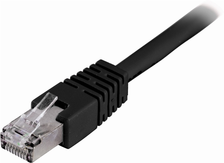 DELTACO F/UTP Cat6 patchkabel 1m, svart in de groep COMPUTERS & RANDAPPARATUUR / Computerkabels / Netwerkkabels / Cat6 bij TP E-commerce Nordic AB (38-17648)