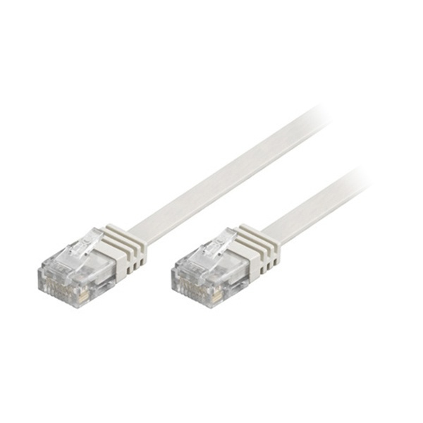 DELTACO U/UTP Cat6 patch cable, flat, 1.5m, 250MHz, white in de groep COMPUTERS & RANDAPPARATUUR / Computerkabels / Netwerkkabels / Cat6 bij TP E-commerce Nordic AB (38-17739)