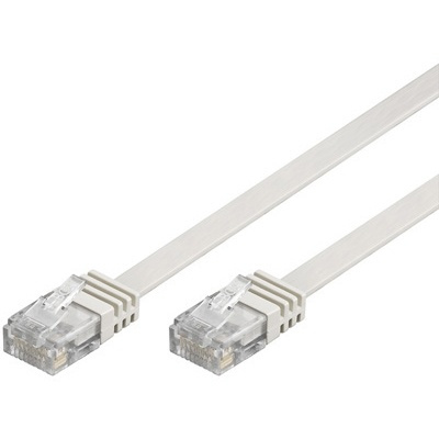 DELTACO U/UTP Cat6 patch cable, flat, 5m, 250MHz, white in de groep COMPUTERS & RANDAPPARATUUR / Computerkabels / Netwerkkabels / Cat6 bij TP E-commerce Nordic AB (38-17919)