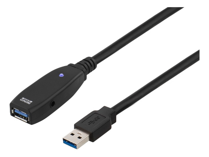 DELTACO PRIME aktiv USB 3.0-förlängningskabel, Typ A ha - ho, 2m, bl in de groep COMPUTERS & RANDAPPARATUUR / Computerkabels / USB / USB-A / Kabels bij TP E-commerce Nordic AB (38-18022)