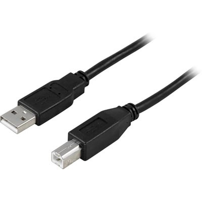 DELTACO USB 2.0 kabel Typ A hane - Typ B hane 5m, svart in de groep COMPUTERS & RANDAPPARATUUR / Computerkabels / USB / USB-A / Kabels bij TP E-commerce Nordic AB (38-18068)