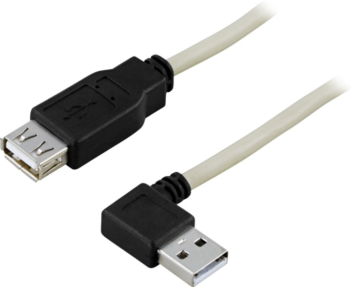 DELTACO USB 2.0 kabel Typ A hane vinklad - Typ A hona 0,2m in de groep COMPUTERS & RANDAPPARATUUR / Computerkabels / USB / USB-A / Kabels bij TP E-commerce Nordic AB (38-18077)