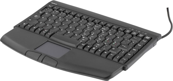 DELTACO minitangentbord med TouchPad, svart, USB in de groep COMPUTERS & RANDAPPARATUUR / Muizen en toetsenborden / Toetsenborden / Met kabel bij TP E-commerce Nordic AB (38-18268)