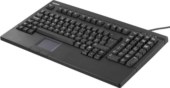 DELTACO Toetsenbord met touchpad, SV, USB, Zwart (TB-106U) in de groep COMPUTERS & RANDAPPARATUUR / Muizen en toetsenborden / Toetsenborden / Met kabel bij TP E-commerce Nordic AB (38-18272)