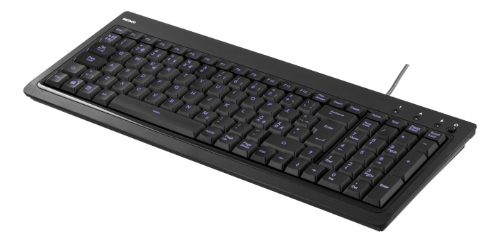 DELTACO tangentbord med bakgrundsbelysning, USB, blått ljus, svart in de groep COMPUTERS & RANDAPPARATUUR / Muizen en toetsenborden / Toetsenborden / Met kabel bij TP E-commerce Nordic AB (38-18283)