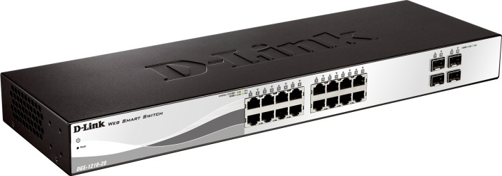 D-Link 16x 10/100/1000 Base-T ports with 4 x 1000Base-T /SFP port in de groep COMPUTERS & RANDAPPARATUUR / Netwerk / Schakelaars bij TP E-commerce Nordic AB (38-18430)