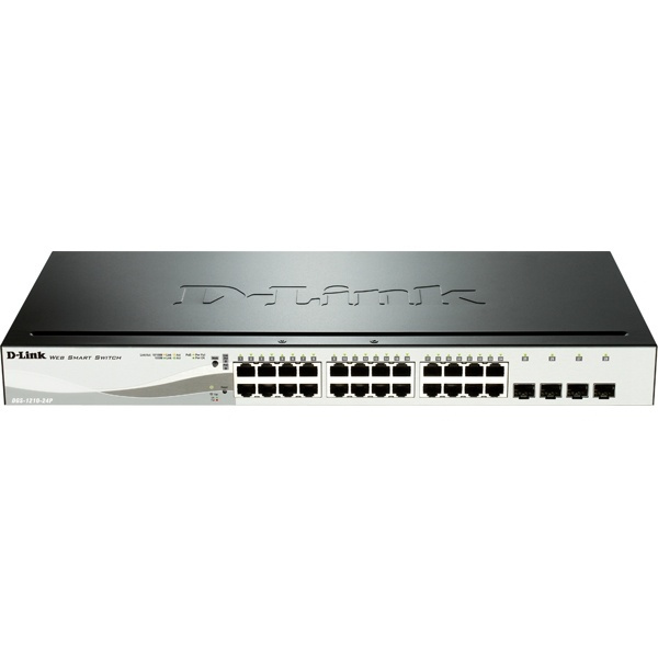 D-Link 24 PoE 10/100/1000 Base-T port with 4 x 1000Base-T /SFP ports in de groep COMPUTERS & RANDAPPARATUUR / Netwerk / Schakelaars bij TP E-commerce Nordic AB (38-18433)