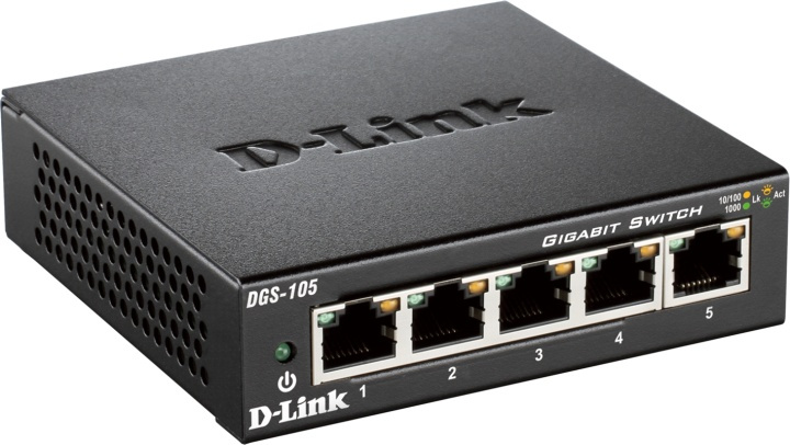 D-Link 5-port 10/100/1000 Gigabit Metal Housing Desktop Switch in de groep COMPUTERS & RANDAPPARATUUR / Netwerk / Schakelaars / 10/100/1000Mbps bij TP E-commerce Nordic AB (38-18446)