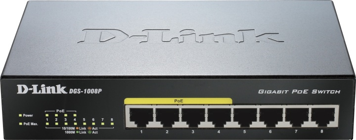 D-Link 8-port 10/100/1000 Desktop Switch w/ 4 PoE Ports in de groep COMPUTERS & RANDAPPARATUUR / Netwerk / Schakelaars / 10/100/1000Mbps bij TP E-commerce Nordic AB (38-18449)
