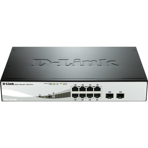 D-Link 8-port 10/100/1000 Gigabit PoE Smart Switch in de groep COMPUTERS & RANDAPPARATUUR / Netwerk / Schakelaars bij TP E-commerce Nordic AB (38-18451)