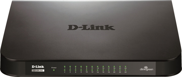 D-Link GO 24-port gigabit switch, svart in de groep COMPUTERS & RANDAPPARATUUR / Netwerk / Schakelaars / 10/100/1000Mbps bij TP E-commerce Nordic AB (38-18458)