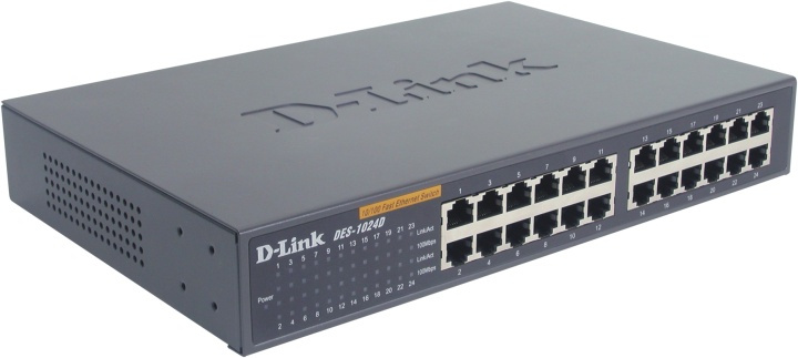 D-Link switch 24x10/100Mbps, NWay, uplink in de groep COMPUTERS & RANDAPPARATUUR / Netwerk / Schakelaars bij TP E-commerce Nordic AB (38-18488)