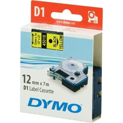 DYMO D1 märktejp standard 12mm, svart på gult, 7m rulle in de groep COMPUTERS & RANDAPPARATUUR / Printers & Accessoires / Printers / Label machines & Accessoires / Tape bij TP E-commerce Nordic AB (38-18545)