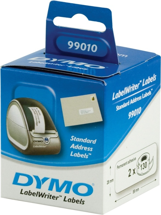 DYMO LabelWriter adressetiketter vita 89x28mm / 2x130st in de groep COMPUTERS & RANDAPPARATUUR / Printers & Accessoires / Printers / Label machines & Accessoires / Etiketten bij TP E-commerce Nordic AB (38-18584)