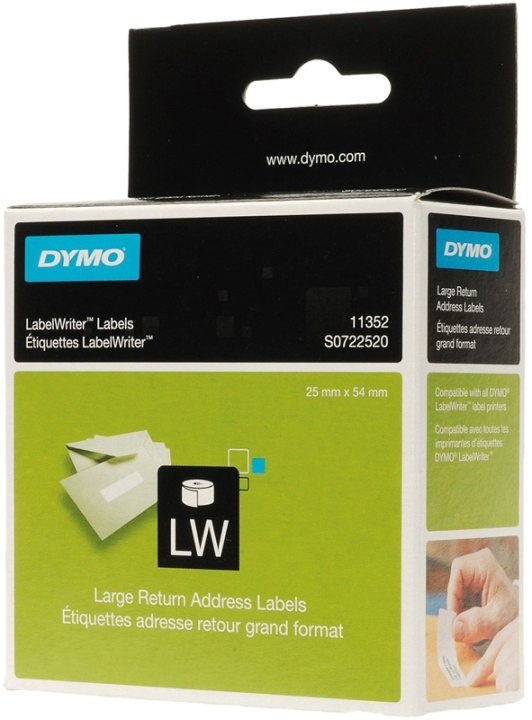 DYMO LabelWriter returadressetiketter 54x25mm / 1x500st in de groep COMPUTERS & RANDAPPARATUUR / Printers & Accessoires / Printers / Label machines & Accessoires / Etiketten bij TP E-commerce Nordic AB (38-18592)