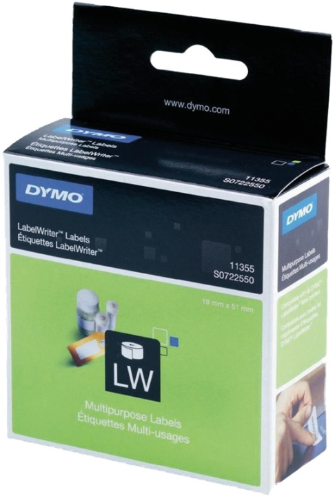 DYMO LabelWriter universaletiketter 19x51mm / 1x500st in de groep COMPUTERS & RANDAPPARATUUR / Printers & Accessoires / Printers / Label machines & Accessoires / Etiketten bij TP E-commerce Nordic AB (38-18595)