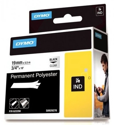 DYMO Rhino Prof, polyestertejp, 19mm, svart text trans tejp, 5,5m in de groep COMPUTERS & RANDAPPARATUUR / Printers & Accessoires / Printers / Label machines & Accessoires / Tape bij TP E-commerce Nordic AB (38-18611)