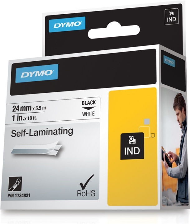 DYMO RhinoPRO självlaminerande vinyltejp 24mm, vit in de groep COMPUTERS & RANDAPPARATUUR / Printers & Accessoires / Printers / Label machines & Accessoires / Tape bij TP E-commerce Nordic AB (38-18673)