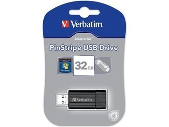 Verbatim Store-N-Go PinStripe 32GB (49064) in de groep HOME ELECTRONICS / Opslagmedia / USB-geheugen / USB 2.0 bij TP E-commerce Nordic AB (38-1884)
