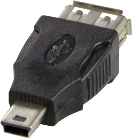 DELTACO USB-adapter Typ A ho - Typ Mini-B ha, svart in de groep COMPUTERS & RANDAPPARATUUR / Computerkabels / USB / Mini-USB / Adapters bij TP E-commerce Nordic AB (38-18988)